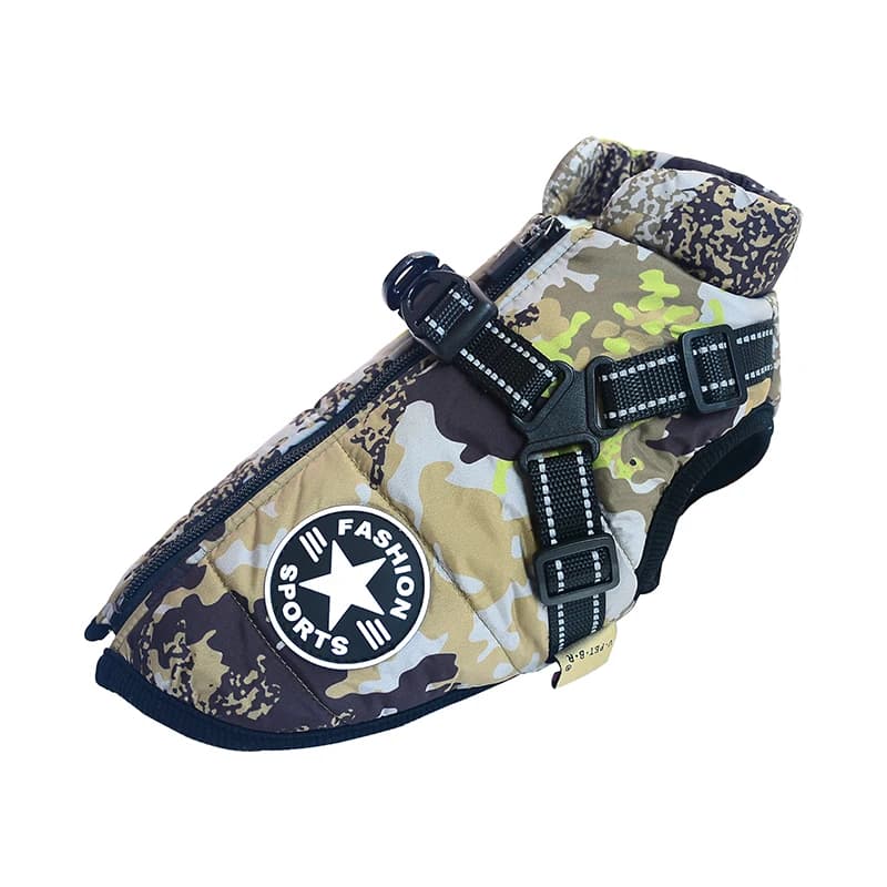 Zimowa wodoodporna kurtka z uprzężą dla psów ❄️